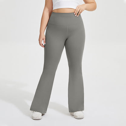 Plusock Solid Color Stretchy Yoga Flare Pants - image 7