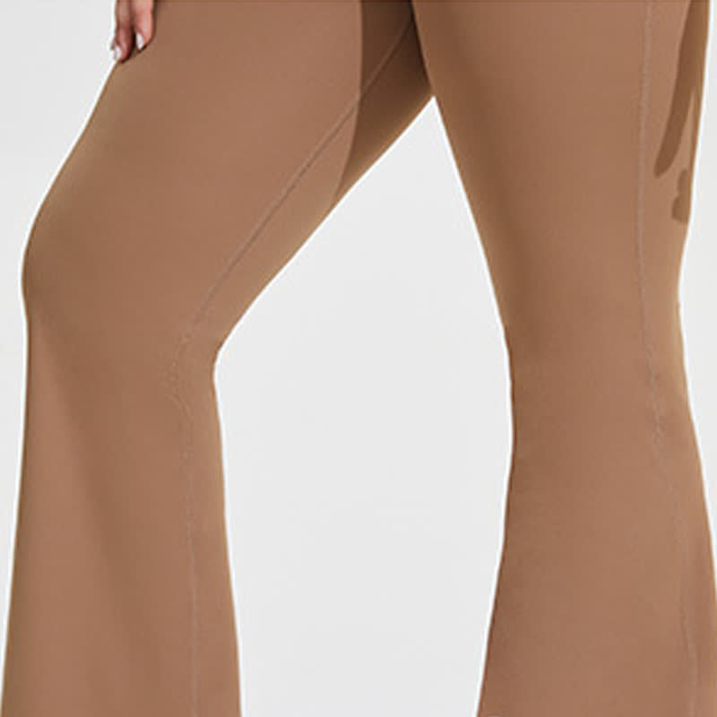 Plusock Solid Color Stretchy Yoga Flare Pants - image 5