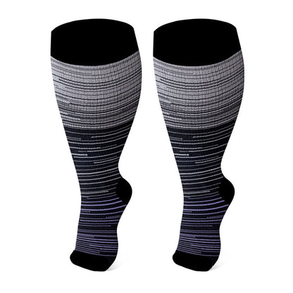 Plusock Plus Size Open Toe Compression Socks - Purple - 4XL - image 6