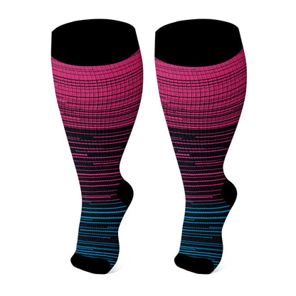 Plusock Plus Size Open Toe Compression Socks(3 Pairs) - Rose - 4XL - image 7