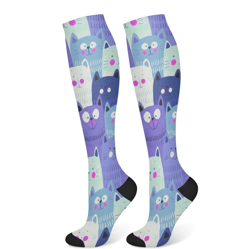Plusock Cartoon Cat Compression Socks(3 Pairs) - image 4