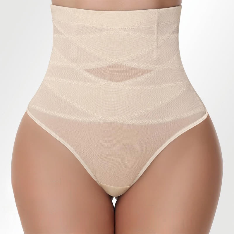 Thin Crossover High Waist Shaping Mesh Thong