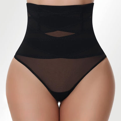 Thin Crossover High Waist Shaping Mesh Thong