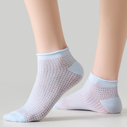 Elasticity Mesh Soft Cotton Ankle Socks(10 Pairs)