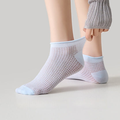 Elasticity Mesh Soft Cotton Ankle Socks(10 Pairs)