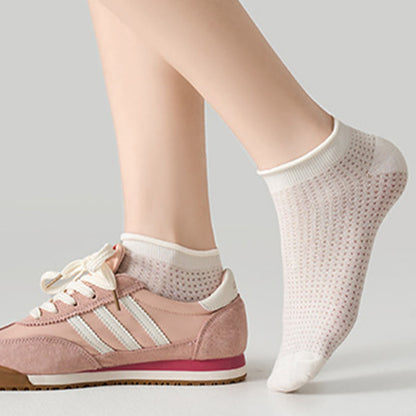 Elasticity Mesh Soft Cotton Ankle Socks(10 Pairs)