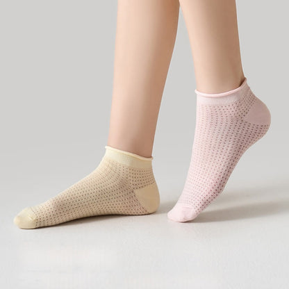 Elasticity Mesh Soft Cotton Ankle Socks(10 Pairs)