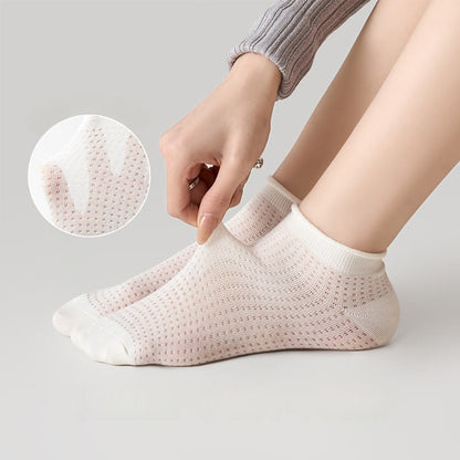 Elasticity Mesh Soft Cotton Ankle Socks(10 Pairs)