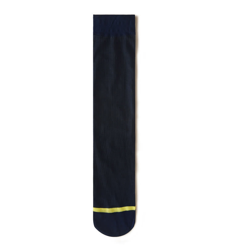 Plus Size Ice Silk Business Style Crew Socks(4 Pairs)