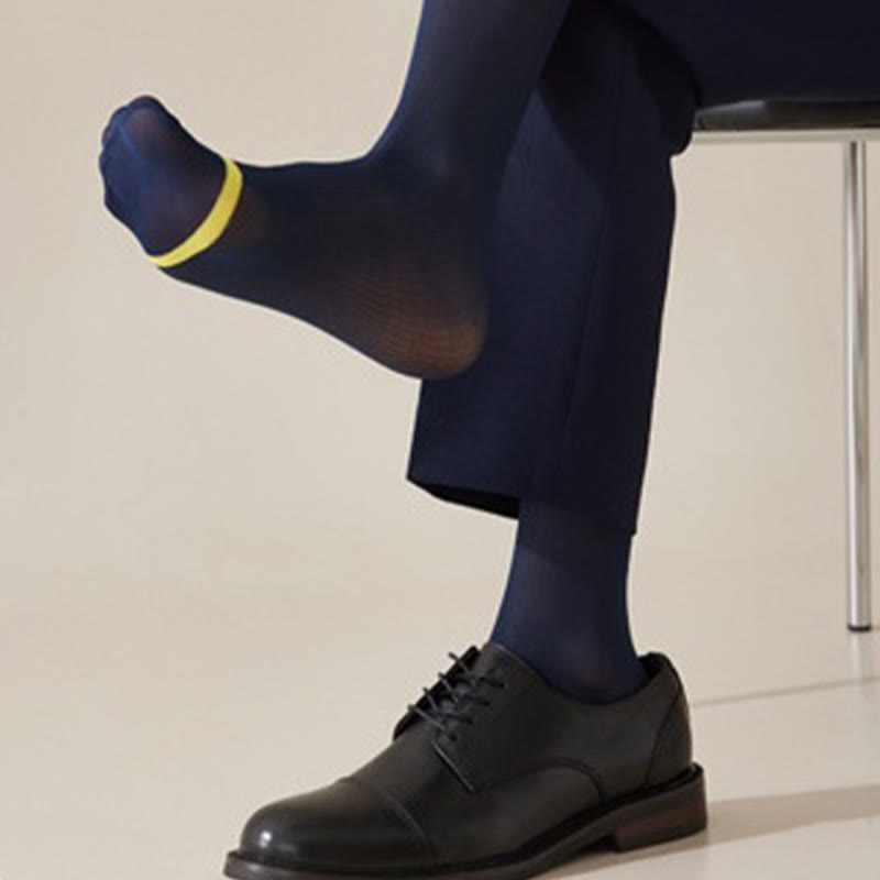 Plus Size Ice Silk Business Style Crew Socks(4 Pairs)