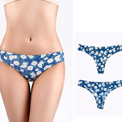 Low Waist Seamless Print Sexy Thong(3 Packs)