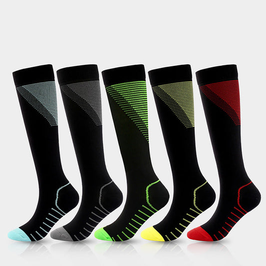 Stripes V Shaped Compression Socks(5 Pairs)