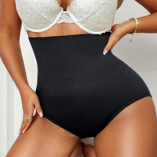 Solid Color High Waist Tummy Tightening Shaping Brief
