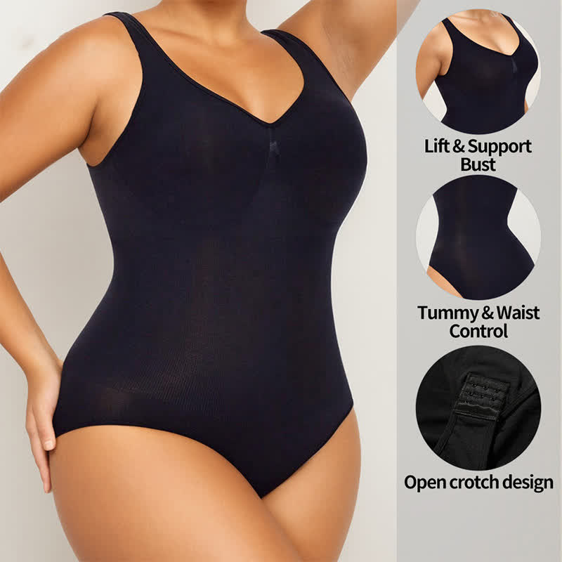 Black Hip Lift Seamless Shapewear Bodysuit One Piece