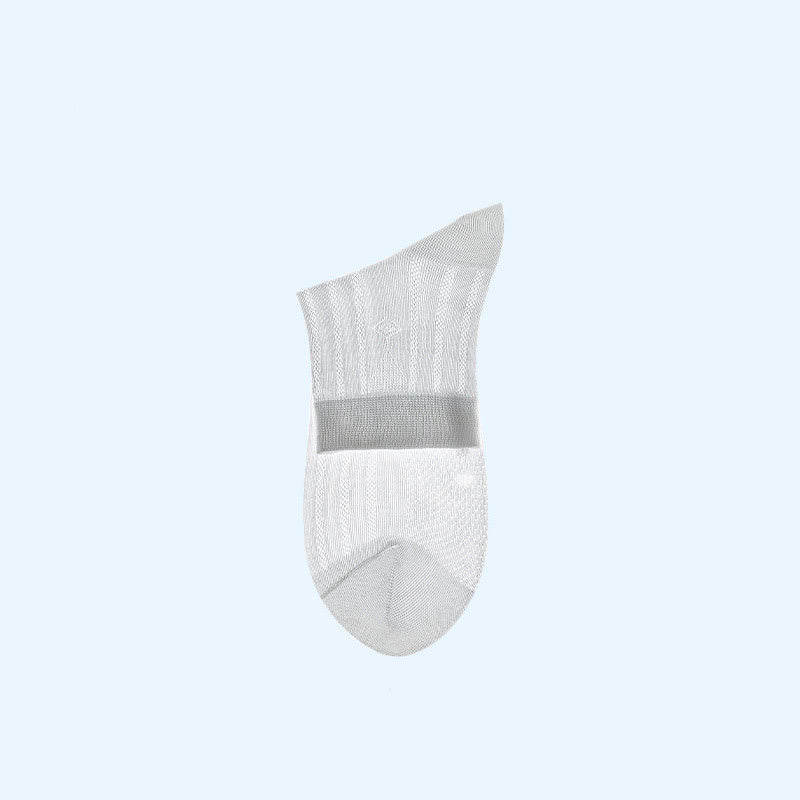 Plus Size Transparent Ice Silk Ankle Socks(4 Pairs)