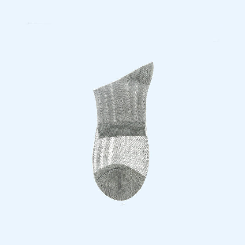 Plus Size Transparent Ice Silk Ankle Socks(4 Pairs)