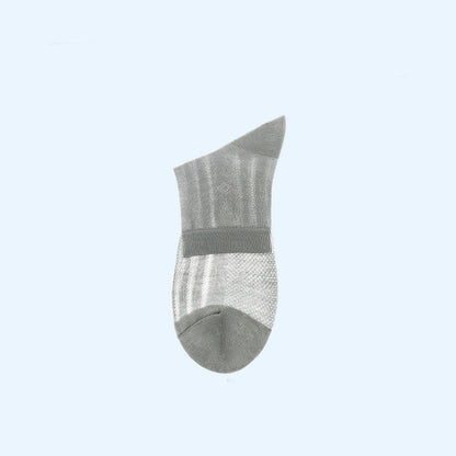 Plus Size Transparent Ice Silk Ankle Socks(4 Pairs)