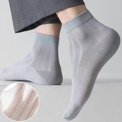 Plus Size Transparent Ice Silk Ankle Socks(4 Pairs)