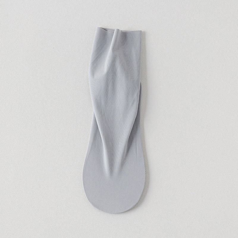 Plus Size Ice Silk Solid Color Quarter Socks(6 Pairs)