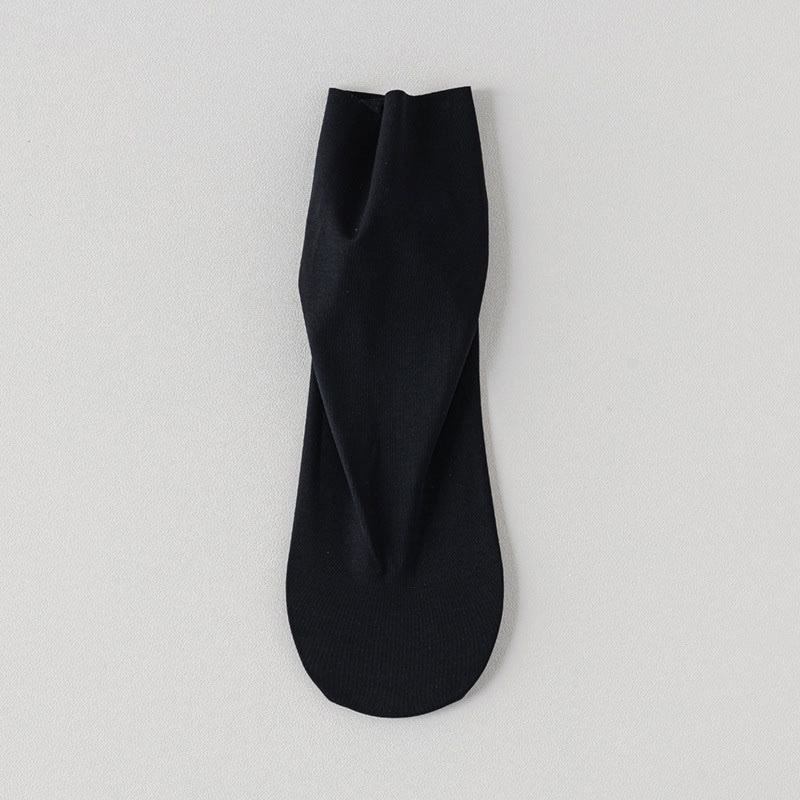 Plus Size Ice Silk Solid Color Quarter Socks(6 Pairs)