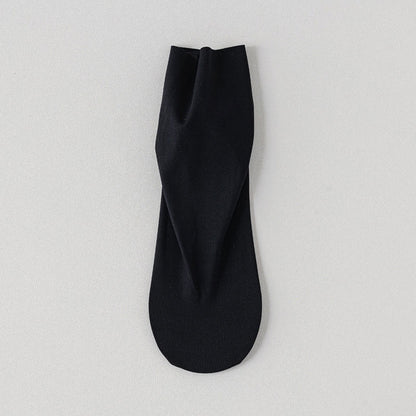 Plus Size Ice Silk Solid Color Quarter Socks(6 Pairs)