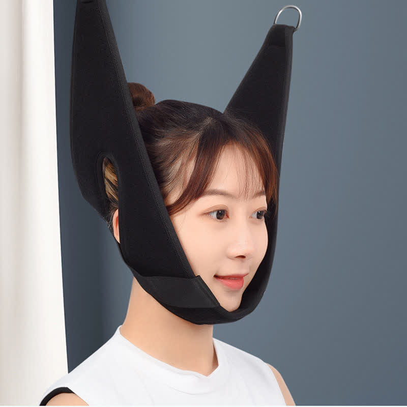 Plusock Soft Neck Correction Stretch Brace - Black - One Size - image 0