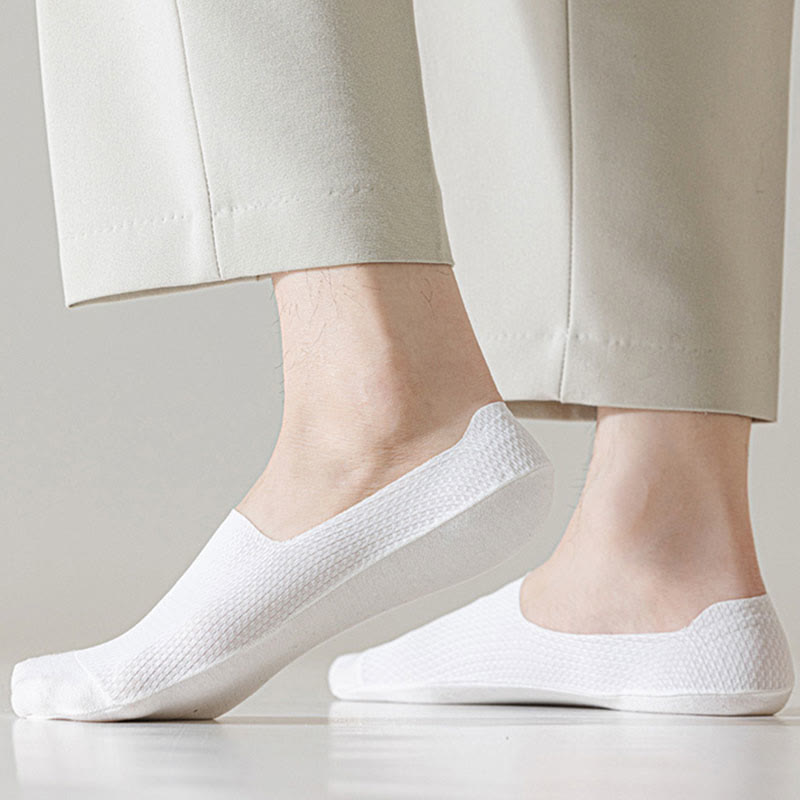 Plus Size Classic Waffle No Show Socks(6 Pairs)