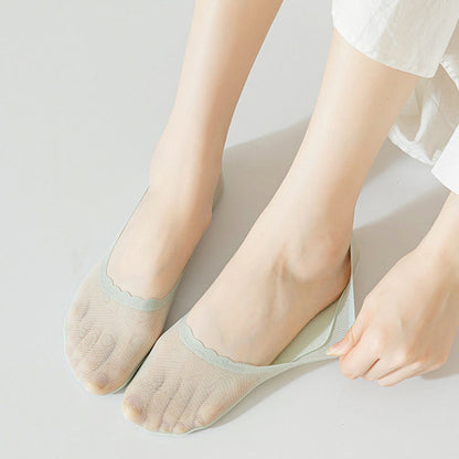 Letter Jacquard No Show Socks(9 Pairs)