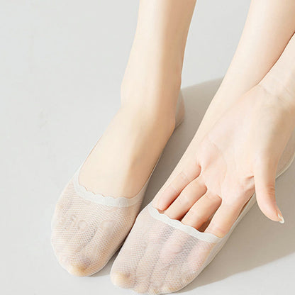 Letter Jacquard No Show Socks(9 Pairs)