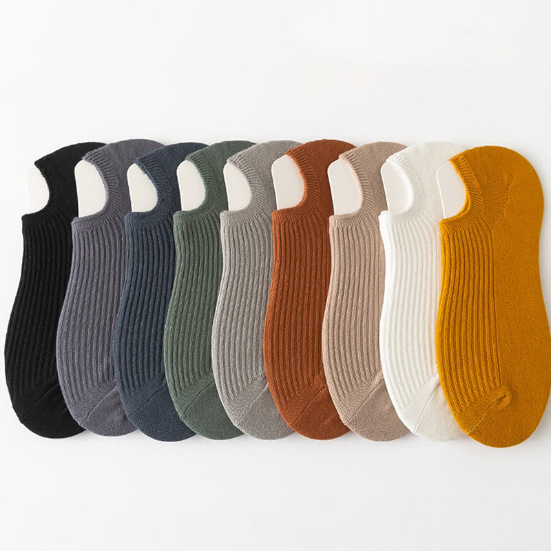 Plus Size Simple Color Ankle Socks(9 Pairs)