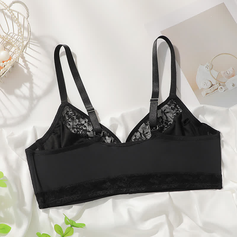 Front Closure Lace Push Up Underwire Bra