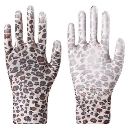 Plusock Floral Print Abrasion Resistant Gardening Work Gloves(12 Pairs)