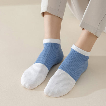 Plus Size Casual Cotton Solid Color Ankle Socks(6 Pairs)