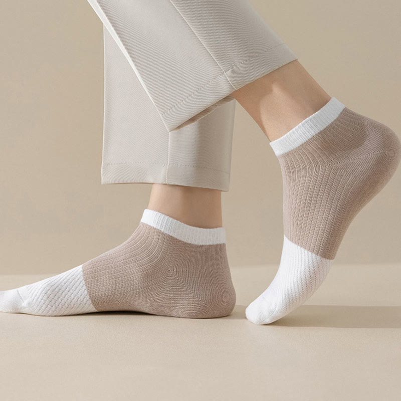 Plus Size Casual Cotton Solid Color Ankle Socks(6 Pairs)