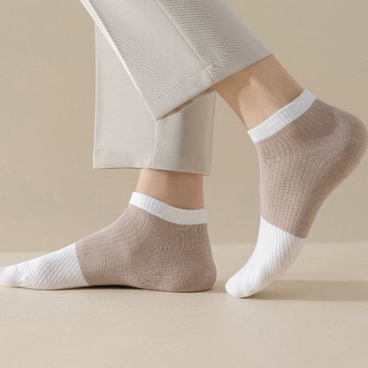 Plus Size Casual Cotton Solid Color Ankle Socks(6 Pairs)