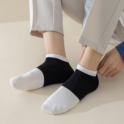 Plus Size Casual Cotton Solid Color Ankle Socks(6 Pairs)