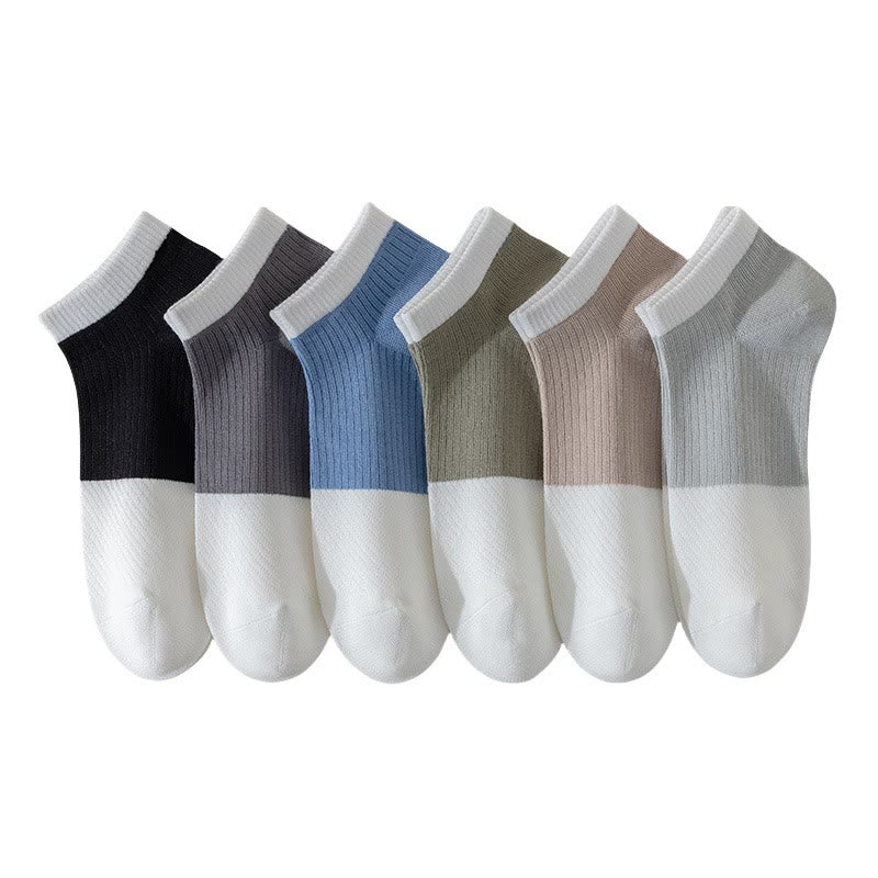 Plus Size Casual Cotton Solid Color Ankle Socks(6 Pairs)