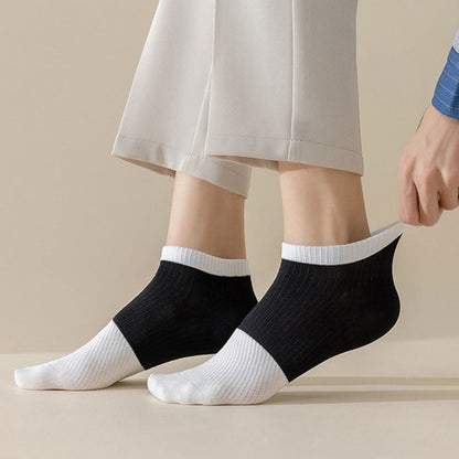 Plus Size Casual Cotton Solid Color Ankle Socks(6 Pairs)