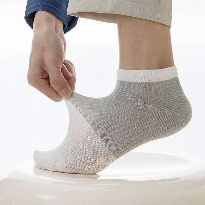 Plus Size Casual Cotton Solid Color Ankle Socks(6 Pairs)