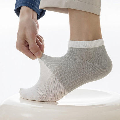 Plus Size Casual Cotton Solid Color Ankle Socks(6 Pairs)