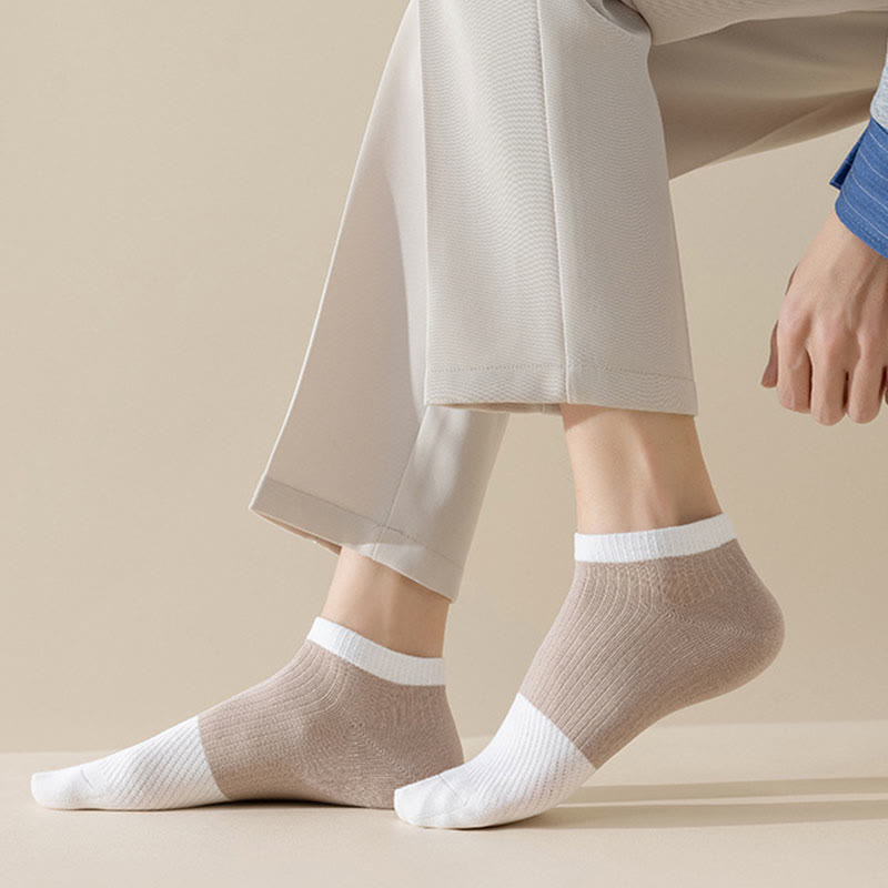 Plus Size Casual Cotton Solid Color Ankle Socks(6 Pairs)