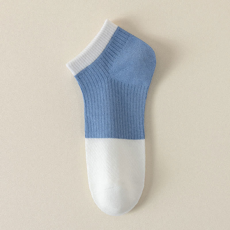 Plus Size Casual Cotton Solid Color Ankle Socks(6 Pairs)