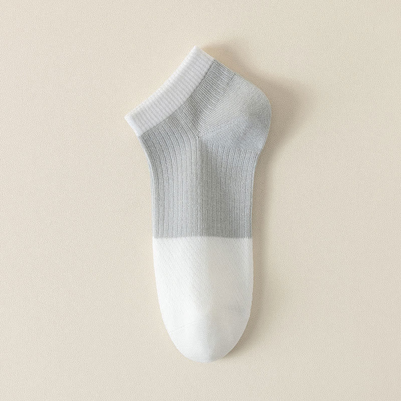Plus Size Casual Cotton Solid Color Ankle Socks(6 Pairs)