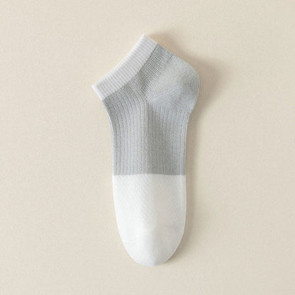 Plus Size Casual Cotton Solid Color Ankle Socks(6 Pairs)