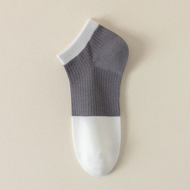 Plus Size Casual Cotton Solid Color Ankle Socks(6 Pairs)