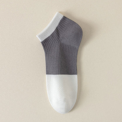 Plus Size Casual Cotton Solid Color Ankle Socks(6 Pairs)