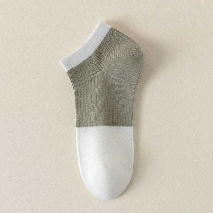 Plus Size Casual Cotton Solid Color Ankle Socks(6 Pairs)