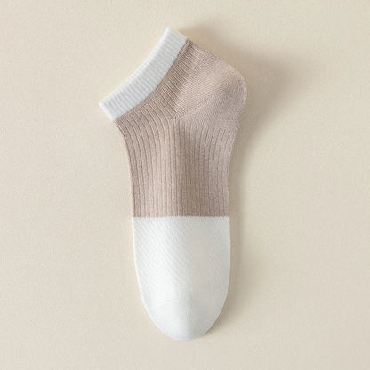 Plus Size Casual Cotton Solid Color Ankle Socks(6 Pairs)