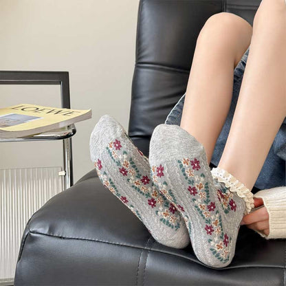 Retro Floral Ankle Socks(5 Pairs)
