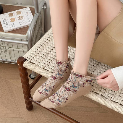 Retro Ethnic Style Ankle Socks(5 Pairs)